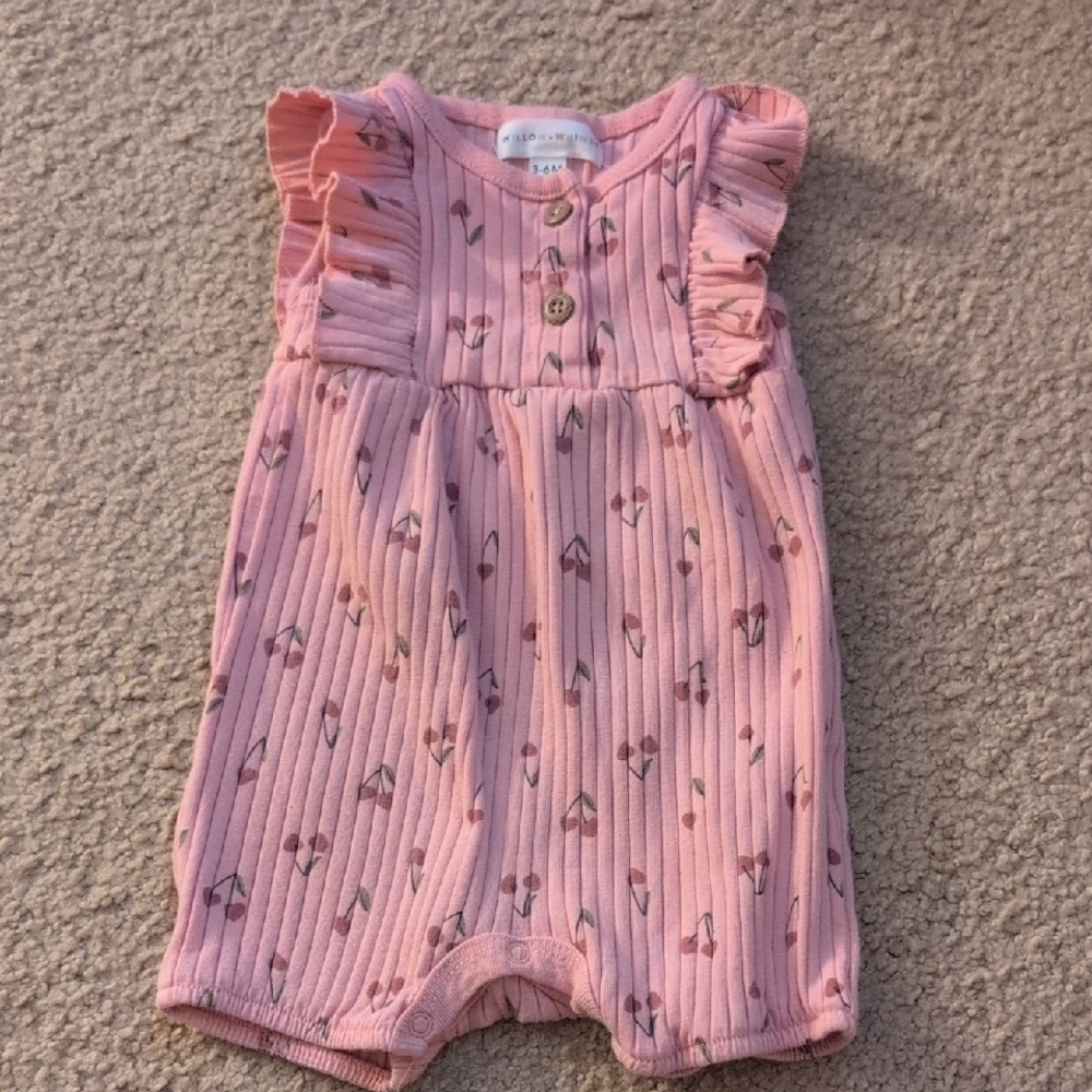 Willow + Whimsy Pink One Piece Romper Size 3-6 Months